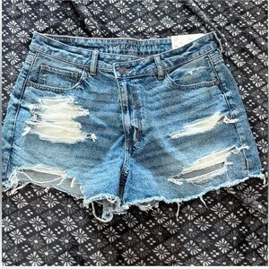 American Eagle Outfitters Women's strigid Mom Blue Denim Shorts